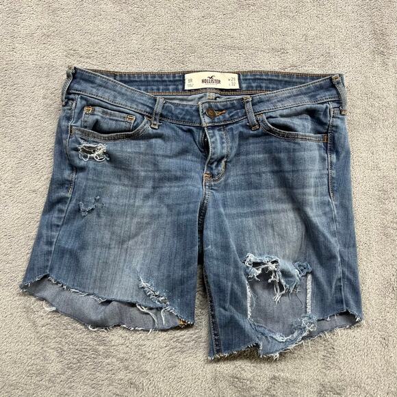Hollister Jeans Womens Size 29 London Skinny Jorts Summer‎ Beach Hike Distressed - Picture 1 of 7